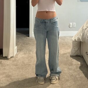 Hollister Women's Light Blue Straight Leg Jeans